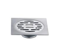 Siphon de sol pour salle de bain Drain de sol douche carré, motif grille en acier inoxydable avec couvercle désodorisation amovible for raccord matériel cuisine et salle bains