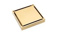 Siphon de sol pour salle de bain Drain de sol Invisible caché en laiton, 10x10cm, filtre salle bains, toilettes, égouts carrés(10x10 Bright Gold)