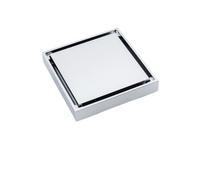Siphon de sol pour salle de bain Drain de sol Invisible caché en laiton, 10x10cm, filtre salle bains, toilettes, égouts carrés(10x10 Bright Silver)