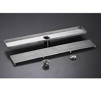 Siphon de Sol Rectangle Linéaire Anti-Odeur Drain de Déchets Acier Inoxydable Drain de Douche de Salle de Bain Capteur de Cheveux 60×10 cm