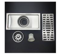 Siphon de sol rectangulaire 200 x 100 mm, avec couvercle amovible, en acier inoxydable, pour salle de bain et cuisine