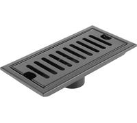 Siphon de sol rectangulaire avec grille en forme de capsule Grille amovible en acier inoxydable Douche linéaire Drain noir pour salle de bain