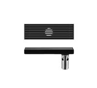 Siphon de Sol rectangulaire pour Douche, Siphon de Sol avec Grille, Siphon de Douche en Acier Inoxydable, Drainage Central, 8 x 30 cm (Drainage latéral 8 x 30 cm)