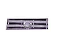 Siphon de Sol rectangulaire pour Salle de Bain, Tout en cuivre, Siphon de Sol linéaire pour Douche (argenté, 20 x 8 cm) (Gris 30 x 8 cm)