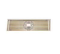 Siphon de Sol rectangulaire pour Salle de Bain, Tout en cuivre, Siphon de Sol linéaire pour Douche (argenté, 20 x 8 cm) (doré, 30 x 8 cm)