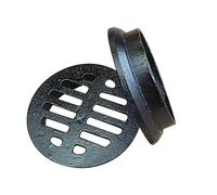 Siphon de Sol Rond en Fonte Exterieur, Grille de Drainage Anti-Blocage Noire, D'égout Encastré Drain Plancher pour Balcons, Toits et Jardins(7.5 cm/3 in)