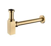 Siphon décoratif rond en P, Siphon de lavabo avec filtre escamotable, multicolore(Gold)