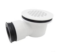 Siphon d'évacuation de douche pour sol de salle de bain - Piège à gouttière en plastique PVC de 114 mm avec bride en métal, design pour système de drainage des pièces humides