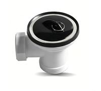Siphon d'évier 70 mm Corps PP en acier inoxydable avec trop-plein, 6 trous de drainage, double anneaux d'étanchéité, blanc, installation facile pour cuisine moderne