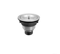 Siphon d'évier en acier inoxydable brossé avec design en forme de S et tige de traction en polypropylène pour fonction de vidange de cuisine (110 mm)