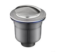 Siphon d'évier en acier inoxydable et polypropylène pour éviers de cuisine standard supportant un débit d'eau constant et réduction du risque d'obstruction (cage 140)