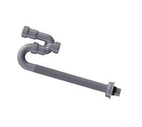 Siphon d'évier en forme de U gris - Flexible en ABS avec grand débit pour installation dans un espace étroit dans la cuisine et la salle de bain (115 cm)
