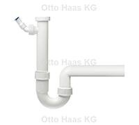 Siphon d'évier HAAS 2910 DN 40, 1 1/2", avec raccord d'appareil, polypropylène, blanc