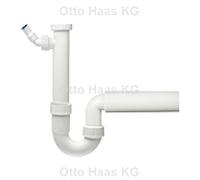 Siphon d'évier HAAS 2915 DN 50, 1 1/2", avec raccord d'appareil, polypropylène, blanc