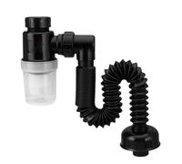 Siphon d'évier - Le noir - Universel - Déodorant rétractable - Plastique - PVC