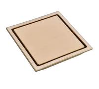 Siphon Douche Drain de Douche, Drain de Sol de Salle de Bain, Insert de carrelage, grilles de déchets de Sol carrées en Acier Inoxydable doré brossé(Brushed Gold)