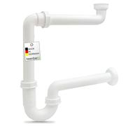 Siphon économiseur d'espace 1 1/4" avec raccord de 40 mm pour lavabo, évier, cuisine, salle de bain