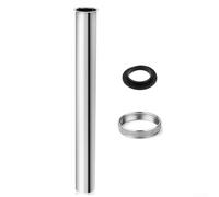 Siphon en acier inoxydable pour évier avec écrou en laiton doré, kit de raccordement pour siphon de cuisine et salle de bain, finition chromée, filetage de 30 cm