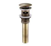 Siphon en P rond laiton for salle de bain, kit siphon réglable for lavabo avec bonde escamotable Pour Lavabos(Pop-up with overflow)