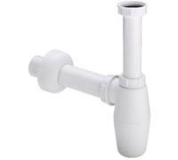 Siphon en PVC Viega Project avec tuyau mural et rosace 1 1/4 pouce blanc | Tuyau de drainage robuste