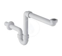 Siphon en tube coudé pour lavabo, modèle gain de place, sortie horizontale, Blanc alpin (151.107.11.1)
