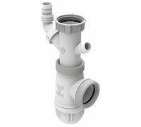 Siphon bouteille réglable Valentin Connectic avec entrée pour machine à laver blanc/gris 40mm