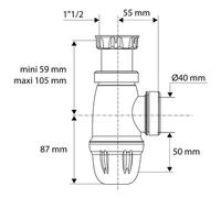 Siphon évier plastique avec joint intégré ø40 40x49 NOYON & THIEBAULT