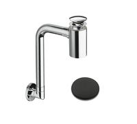 Siphon gain de place bonde u&d avec trop plein black mat - CRISTINA ONDYNA BUS33313