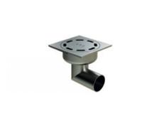 Siphon inox complet - couverture sablée - Showerdrain Eko / sortie horizontale/100x100mm ACO