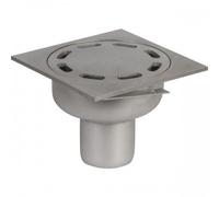 Siphon inox complet - couverture sablée - Showerdrain Eko / sortie verticale/100x100mm ACO