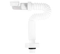 Siphon Lavabo, Evacuation Evier en à l'Épreuve des Odeurs, Siphon Adaptable pour Évier, Siphon Plastique Gain de Place, Tuyau de Vidange Flexible Universel, Extensible 380-930 mm