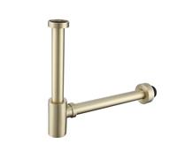 Siphon Lavabo Kit de siphon lavabo salle bain avec bouchon en P et tuyau d'égout(Brushed Gold)