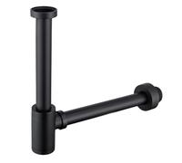 Siphon Lavabo Kit de siphon lavabo salle bain avec bouchon en P et tuyau d'égout(Mattte Black)