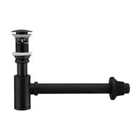 Siphon Lavabo Siphon rond en laiton avec bonde escamotable, kit de tube vidange for siphon lavabo, hauteur réglable(Trap with hole)