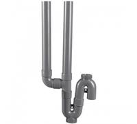 Coude PVC NF mâle/femelle à 87° 40mm à coller gris Fitt