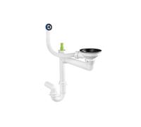 Siphon manuel pour évier de cuisine bonde bonde drain trop-plein bonde pop-up pour 1 bac (noir)