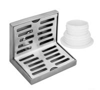 Siphon mural en acier inoxydable en forme de L pour terrasse et drain latéral offrant une résistance à la rouille et une compatibilité facile des tuyaux