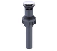 Siphon pop-up avec trop-plein en chrome pour lavabo de salle de bain conçu pour fonctionner avec des styles de montage de cuve et de comptoir (argenté)