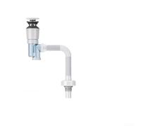 Siphon pour lavabo de salle de bain en acier inoxydable avec siphon et joint d'eau pour bloc continu