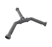 Siphon réglable pour évier double avec joints coulissants, trois siphons P de 3,8 cm et deux adaptateurs