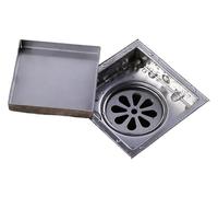 Siphon Sol Exterieur Insert de carrelage grilles sol carrées, Drain douche salle bains 150X150MM ou 110X110MM, acier inoxydable 304(110X110 MM)