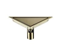 Siphon Sol Exterieur Siphon de vidange en or brossé, couvercle triangulaire, filtre nettoyage sol, Type antirouille, accessoires acier inoxydable(Brushed Gold)