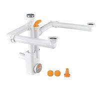 Siphon Space 2 NT inspectable pour éviers de cuisine à 2 bacs