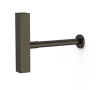 Siphon télescopique carré avec bouchon de visite et cache pour lavabo Noir bronze - TRES 10710342KMB