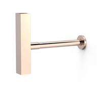 Siphon télescopique carré avec bouchon de visite et cache pour lavabo Or Rose 24K - TRES 10710342OP