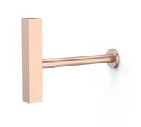 Siphon télescopique carré avec bouchon de visite et cache pour lavabo Or Rose Mat 24K - TRES 10710342OPM