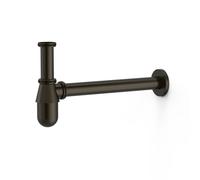 Siphon télescopique type bouteille avec bouchon de visite pour lavabo Noir bronze - TRES 03463430KMB