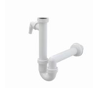 Siphon tubulaire Alcadrain avec un écrou-raccord 6/4" et un raccord pour appareil