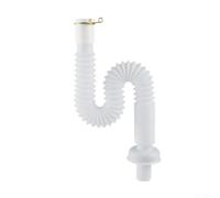 Siphon tubulaire télescopique ABS pour évier de cuisine (blanc) | Matériau élastique, revient après déformation, résistant à la pression, idéal pour les espaces étroits, manipulation facile