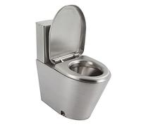 Siphon WC double chasse d'eau en acier inoxydable 304, design monobloc à haute efficacité, siège à fermeture douce, double cuvette confortable